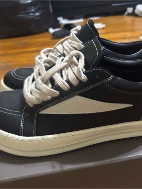 Men's Black Sneakers with Cream Accents